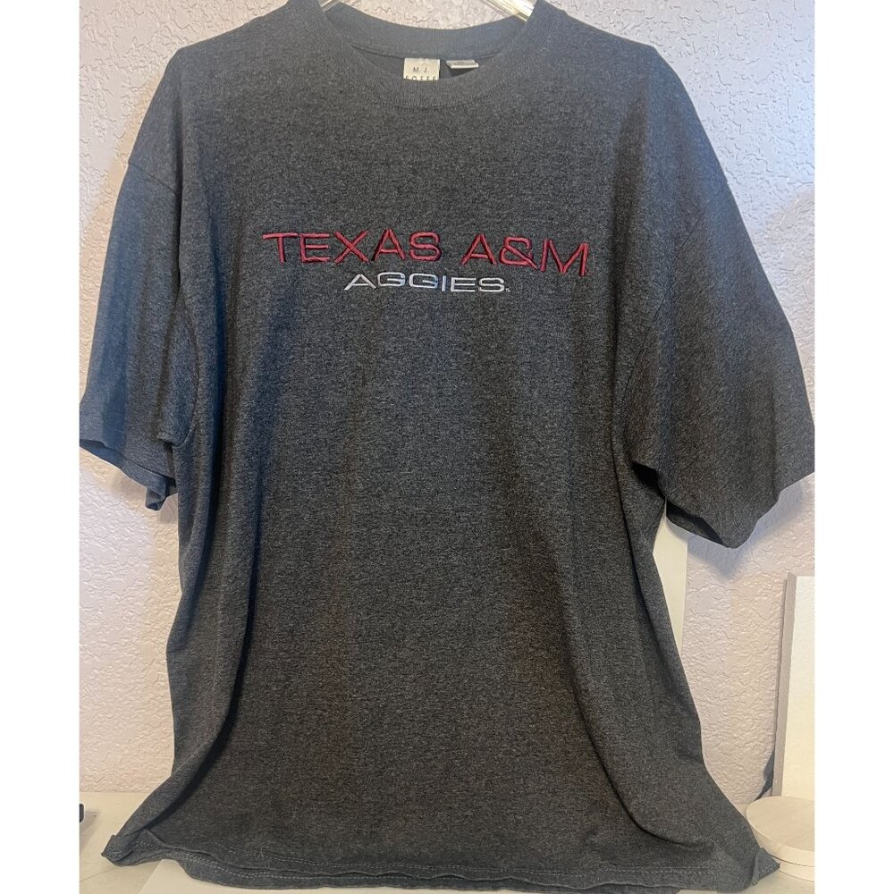 Texas‎ A&M Aggies T-Shirt 2XL By M.J. Soffe Dk Gray 50% Cotton/50% Poly USA Made